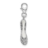 Amore LaVita 3-D Swarovski Crystal and Enameled High Heel Lobster Clasp for Charm Bracelet