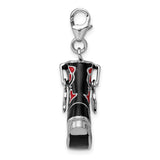Black and Red Cowboy Boot 3-D Clipable Charm
