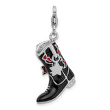 Black and Red Cowboy Boot 3-D Clipable Charm