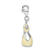 Sterling Silver 3-D Enameled Dress W/Lobster Claw Clasp Clasp Charm Charms