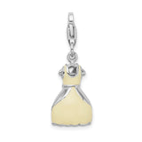 Sterling Silver 3-D Enameled Dress W/Lobster Claw Clasp Clasp Charm Charms