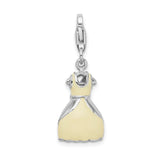 Sterling Silver 3-D Enameled Dress W/Lobster Claw Clasp Clasp Charm Charms