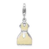 Sterling Silver 3-D Enameled Dress W/Lobster Claw Clasp Clasp Charm Charms