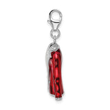 Adornica Diamonds 925 Sterling Silver 3-D Enameled Red Jacket with Lobster Clasp Charm