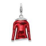 Adornica Diamonds 925 Sterling Silver 3-D Enameled Red Jacket with Lobster Clasp Charm