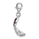 Sterling Silver Red Enameled Mask W/Lobster Claw Clasp Clasp Charm Charms