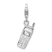 Polished Cell Phone Charm in Sterling Silver