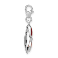 Sterling Silver Enameled Coral Heart Sunglasses W/Lobster Claw Clasp Clasp Charm Charms