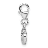 Sterling Silver Swarovski Element & Enamel Comb w/Lobster Clasp Charm