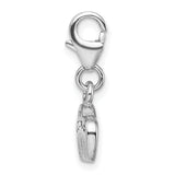 Sterling Silver Swarovski Element & Enamel Comb w/Lobster Clasp Charm