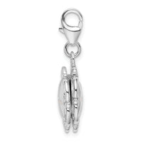 Goldia Sterling Silver 3-D Enameled Compact w/Lobster Claw Clasp Charm