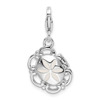 Goldia Sterling Silver 3-D Enameled Compact w/Lobster Claw Clasp Charm
