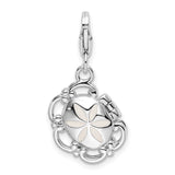 Goldia Sterling Silver 3-D Enameled Compact w/Lobster Claw Clasp Charm