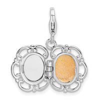 Goldia Sterling Silver 3-D Enameled Compact w/Lobster Claw Clasp Charm