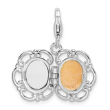 Goldia Sterling Silver 3-D Enameled Compact w/Lobster Claw Clasp Charm