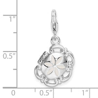 Goldia Sterling Silver 3-D Enameled Compact w/Lobster Claw Clasp Charm