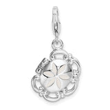 Goldia Sterling Silver 3-D Enameled Compact w/Lobster Claw Clasp Charm