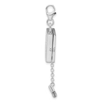 Sterling Silver Enameled Eyeshadow Compact W/Lobster Claw Clasp Clasp Charm Charms