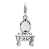 Sterling Silver 3-D Vanity W/Lobster Claw Clasp Clasp Charm Charms