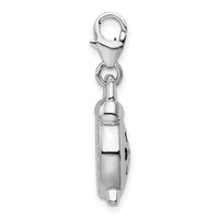 Goldia Sterling Silver 3-D Alarm Clock w/Lobster Claw Clasp Charm