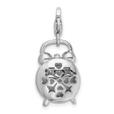 Goldia Sterling Silver 3-D Alarm Clock w/Lobster Claw Clasp Charm