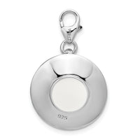 Sterling Silver 3-D Enameled Cappuccino W/Lobster Claw Clasp Clasp Charm Charms