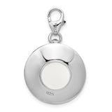 Sterling Silver 3-D Enameled Cappuccino W/Lobster Claw Clasp Clasp Charm Charms