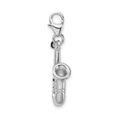 Amore LaVita Sterling Silver 3-D Enameled Saxophone with Lobster Clasp Charm