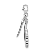 925 Sterling Silver 3-D Violin and Antiqued Bow with Lobster Clasp Charm