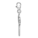Sterling Silver Polished Scissors W/Lobster Claw Clasp Clasp Charm Charms