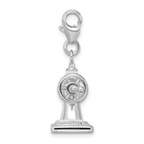 Amore LaVita Sterling Silver 3-D Enameled Sewing Machine with Lobster Clasp Charm
