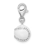 3D Enamel Baseball Charm in Sterling Silver