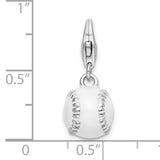 3D Enamel Baseball Charm in Sterling Silver