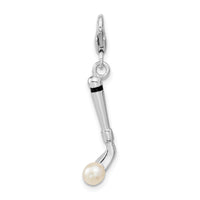 Adornica Diamonds Amore LaVita Sterling Silver FW Cultured Pearl Golf Club with Lobster Charm