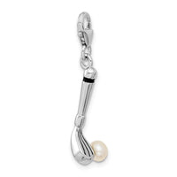 Adornica Diamonds Amore LaVita Sterling Silver FW Cultured Pearl Golf Club with Lobster Charm