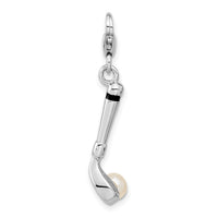 Adornica Diamonds Amore LaVita Sterling Silver FW Cultured Pearl Golf Club with Lobster Charm
