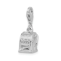 Goldia Sterling Silver 3-d Polished Slot Machine W/Lobster Clasp Charm