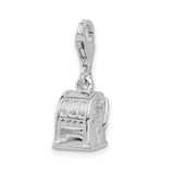 Goldia Sterling Silver 3-d Polished Slot Machine W/Lobster Clasp Charm