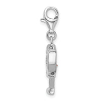 Open Champagne Glass with Cubic Zirconia Clipable Charm