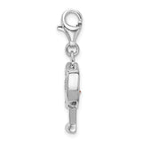 Open Champagne Glass with Cubic Zirconia Clipable Charm