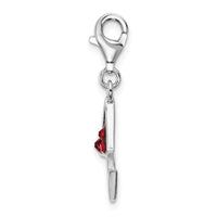 925 Sterling Silver Crystal Martini Glass with Lobster Clasp Charm