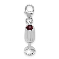 Red Wine Glass 3-D Clipable Charm