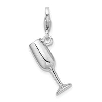 Red Wine Glass 3-D Clipable Charm