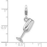 Red Wine Glass 3-D Clipable Charm