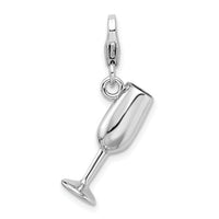 Red Wine Glass 3-D Clipable Charm