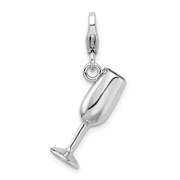 Red Wine Glass 3-D Clipable Charm