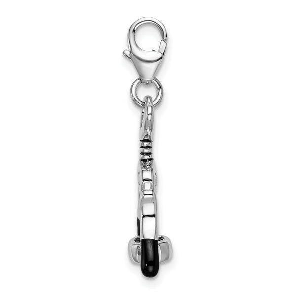 Amore LaVita Sterling Silver Enameled Cork Screw with Lobster Clasp Charm