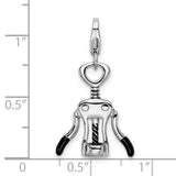 Amore LaVita Sterling Silver Enameled Cork Screw with Lobster Clasp Charm