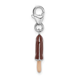 925 Sterling Silver 3-D Enameled Fudge Bar with Lobster Clasp Charm