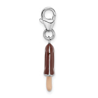 925 Sterling Silver 3-D Enameled Fudge Bar with Lobster Clasp Charm
